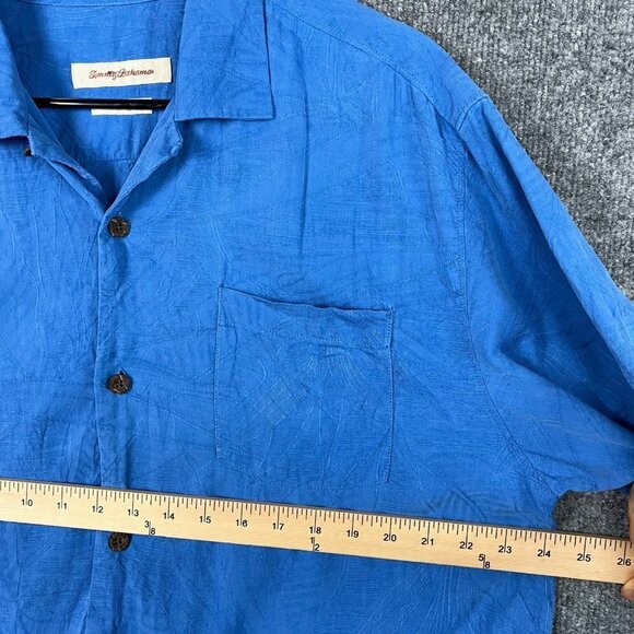 TOMMY BAHAMA Men's Original Fit 100% Silk Hawaiian Button Down Shirt Size L - Picture 10 of 10